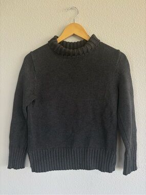 JCrew Classic Rib-Turtleneck 100% Cotton Sweater - Charcoal size Small